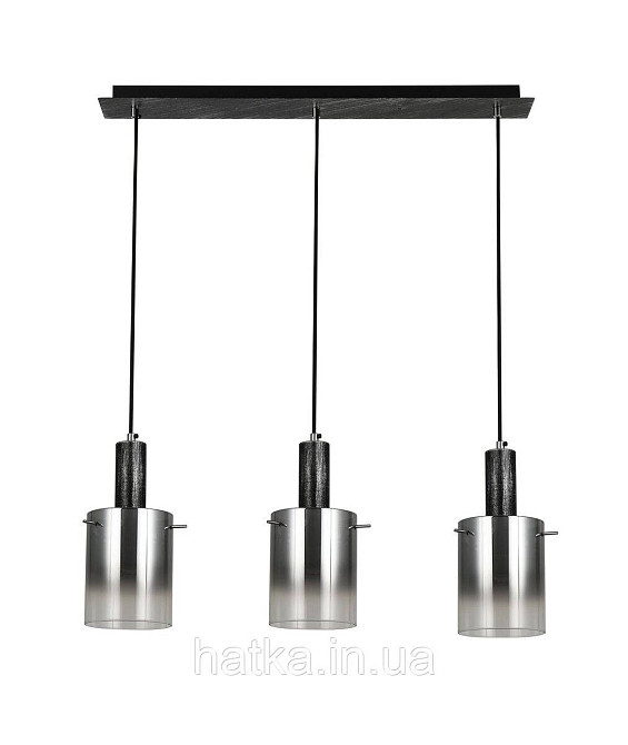 Підвісний світильник G 07459/3L матовий чорний сріблястий хром Київ - фото 2