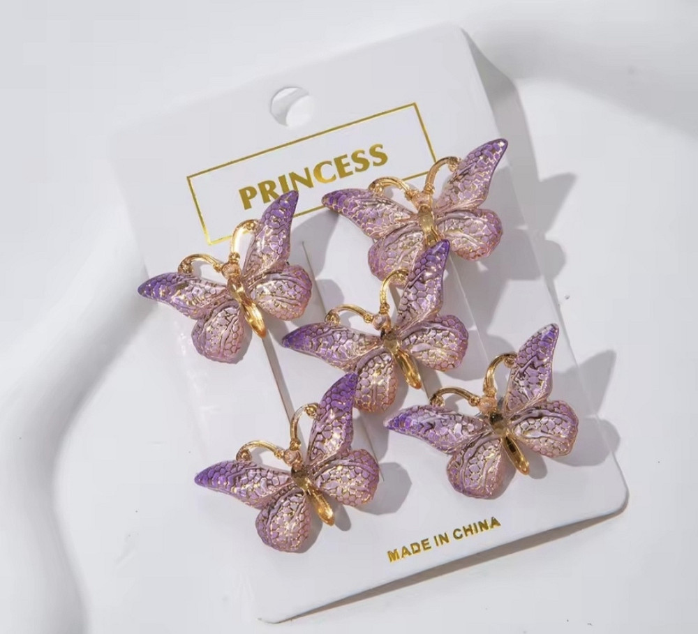 Затискач "Метелик" маленький Фіолетовий Сміла - фото 3