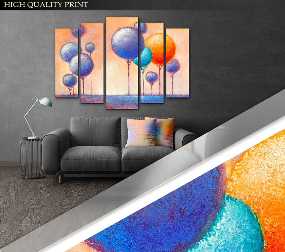 Модульная картина в гостиную / спальню Абстракция красочный лес Art-459_5 ( 80х118см ) Перечин - изображение 2