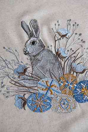 Серветка пасхальна, натуральна лляна з вишивкою топ Київ