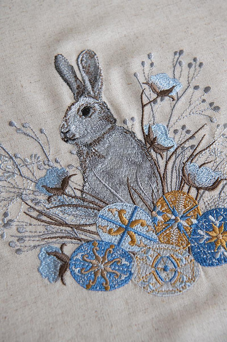 Серветка пасхальна, натуральна лляна з вишивкою топ Київ - фото 2