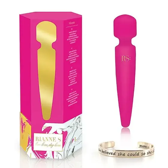 Вібромасажер Rianne S: Bella Mini Wand Rose, 10 режимів, медичний силікон, подарункове паковання Львів