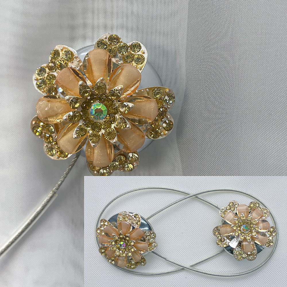 Магніти для штор та гардин "Flowers" набір 2 шт Персиковий (81-243) Київ - фото 1