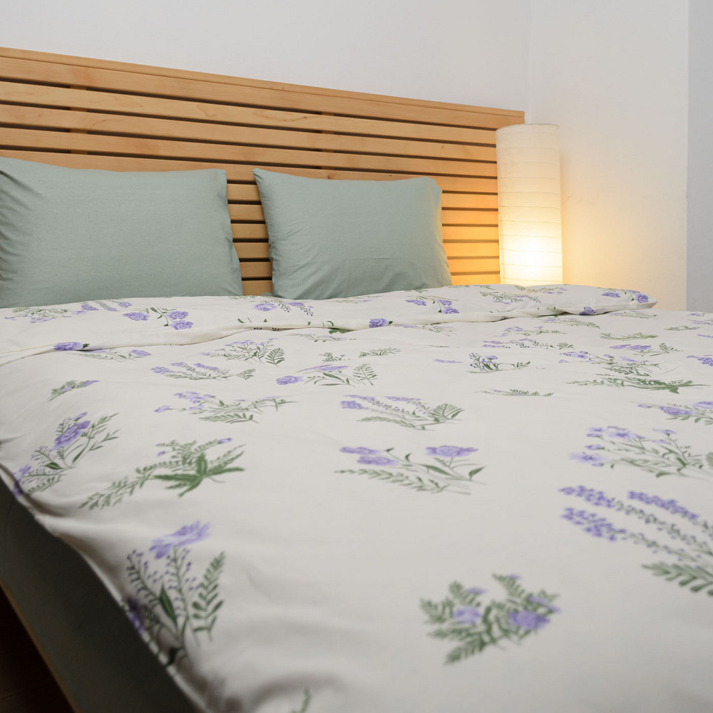 Комплект постельного белья двуспальный Сатин Букет 125 г/м2 YouStar (Белый) 2 х 70х70 Сумы - изображение 2