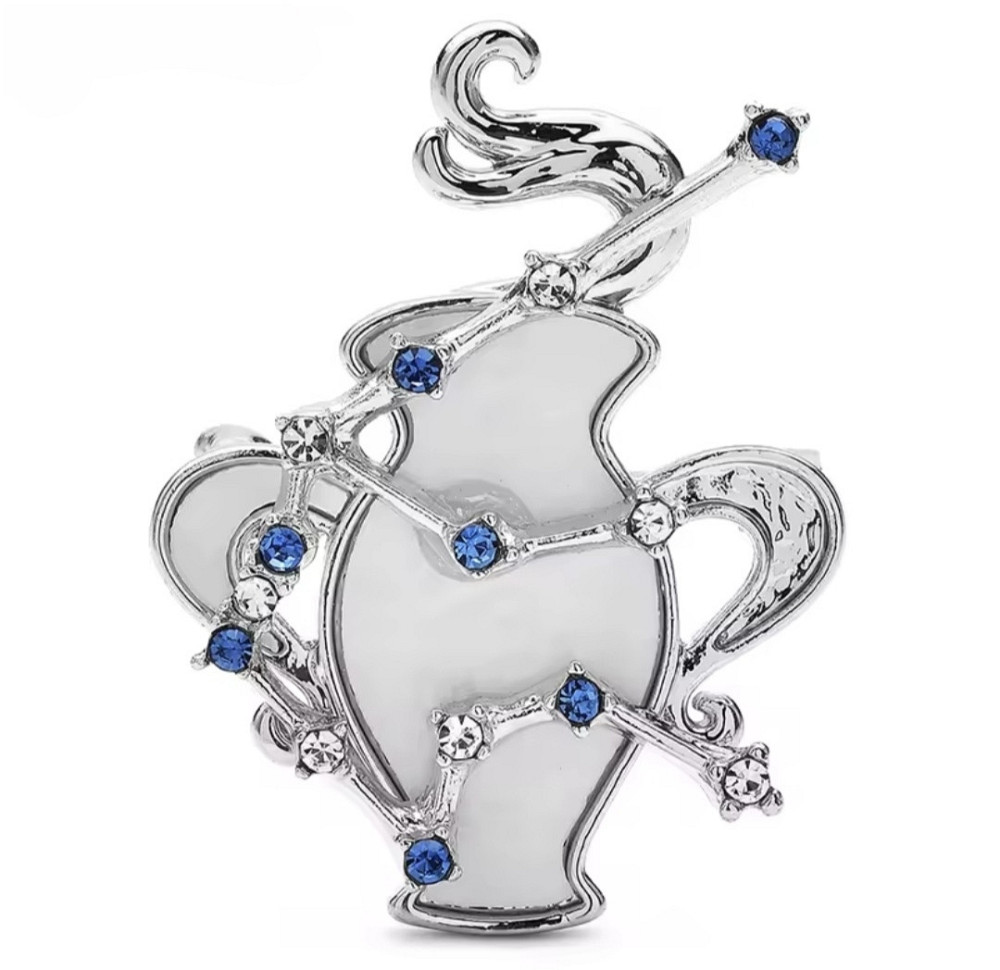 Брошка знак зодіаку "Водолій"  Сріблястий Сміла - фото 1