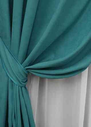 Комплект штор на люверсах VR-Textil Микровелюр Petek № 1492ш Бирюзовый 150х270 см 2 шт (37-0167) Киев