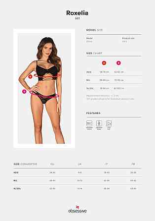 Комплект Obsessive Roxelia 2-pcs set XL/2XL Sex Aura Київ
