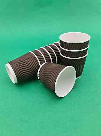 Стакан гофрированный 110мл " Коричневый " Маэстро (20 шт) Харків