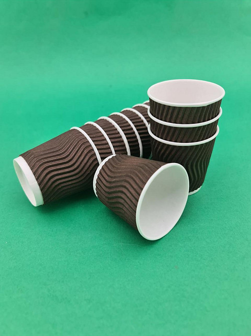 Стакан гофрированный 110мл " Коричневый " Маэстро (20 шт) Харків - фото 2