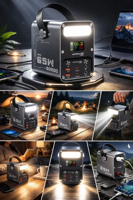 Мощный PowerBank 60000 mAh 65W PD для ноутбуков с DC выходом и фонарём Коломыя - изображение 2