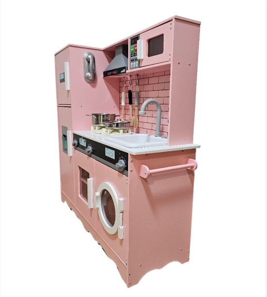 Дитяча дерев'яна ігрова кухня AVKO Модена Pink звукові та світлові ефекти Київ - фото 2