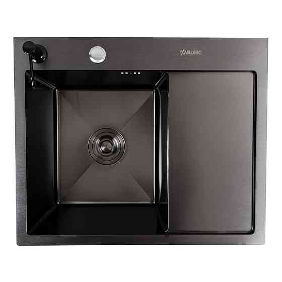 VALESO Кухонна мийка CM 58*48 L чорна PVD VALESO Handmade (круглий сифон 3,0/0,8) Киев