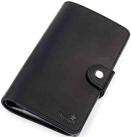 Визитница большая кожаная Черная (SHVIGEL) Киев