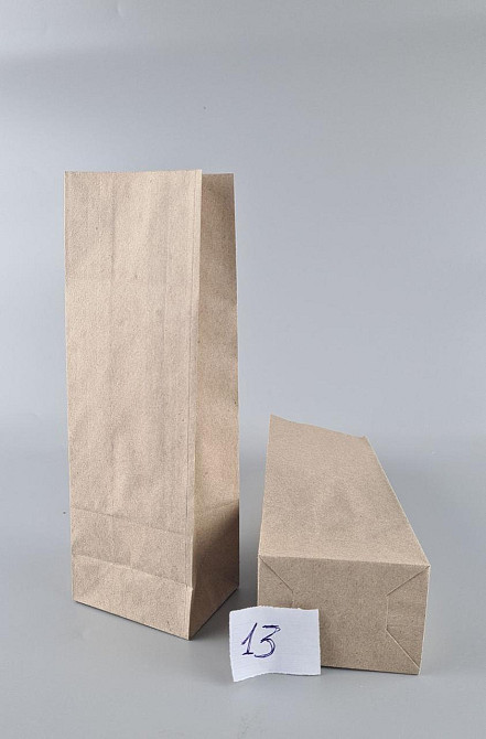 Пакет паперовий 26*9*6,5 см 70 г\м2 коричневий з дном уп. 25 шт. Харків - фото 2