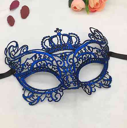 Венеціанська маскарадна маска для обличчя one size синій Київ