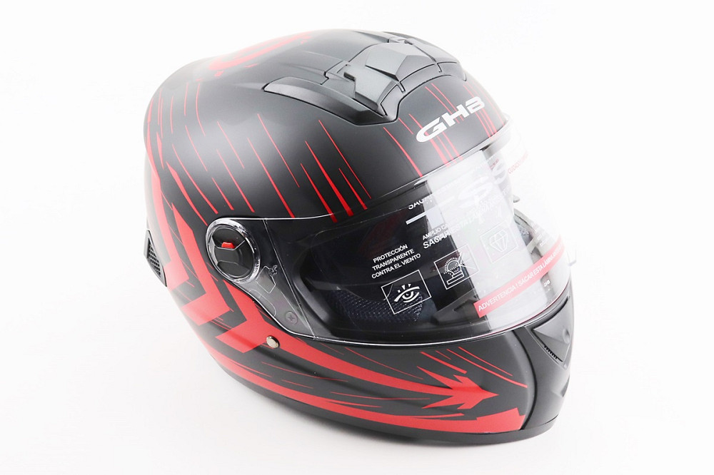 Шолом інтеграл, закритий (сертифікація DOT)+відкидні окуляри BLD-М61 M (57-58см), ЧОРНО-ЧЕРВОНИЙ (флуоресцентний) Київ - фото 1