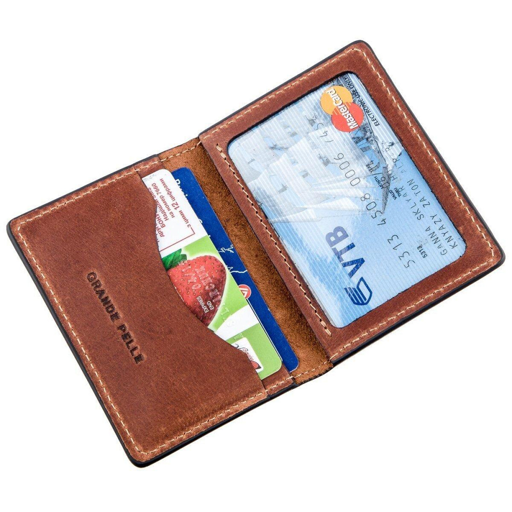 Обложка для водительских прав гладкая кожа Коричневая (GRANDE PELLE) Киев - изображение 2