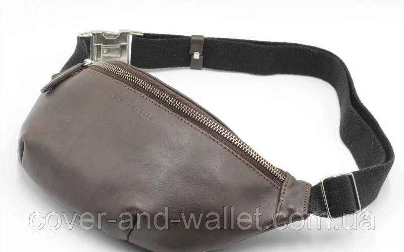 Поясная кожаная сумка бананка коричневого цвета Grande Pelle 741610 Киев - изображение 9
