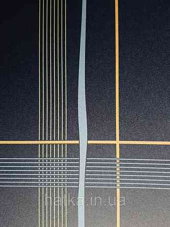 Шпалери вінілові Lutece Bensimon геометрія смуги квадрати блакитні білі жовті зелені на темно-синьому Київ