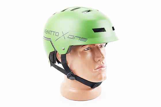 Шолом велосипедний підлітковий BMX L (58-61см), 16 вер. отворів, зелений матовий Київ