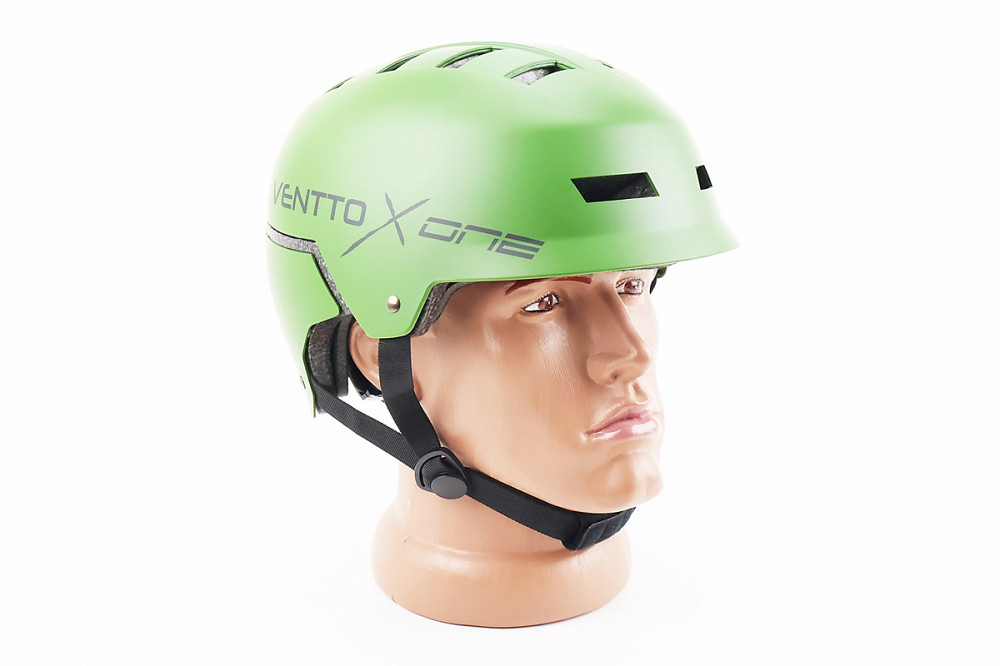 Шолом велосипедний підлітковий BMX L (58-61см), 16 вер. отворів, зелений матовий Київ - фото 1