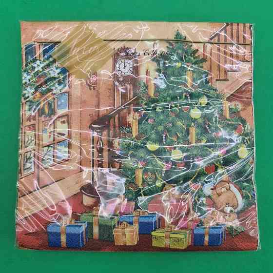 Новогодняя бумажная салфетка (ЗЗхЗЗ, 20шт) LuxyНГ Праздник в дома(1237) (1 пачка) Харьков