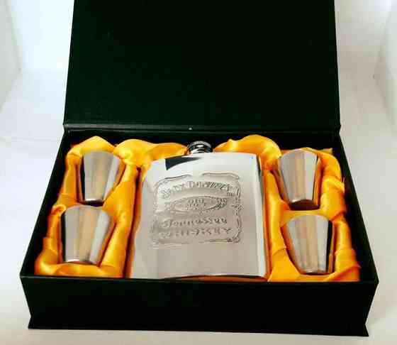 Подарунковий набір із Флягою і рюмками Jack Daniel's (метал) Дніпро