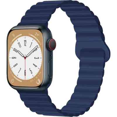 Ремінець до смарт-годинника Drobak Silicone Magnetic Link для Apple Watch All Series Ultra 2 49/45/44/42mm Midnight blue (898927) Вінниця