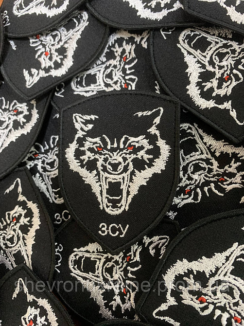 Шеврон ВОЛК ВСУ (Форма щит. На липучке) Размер 9x7см Киев - изображение 2