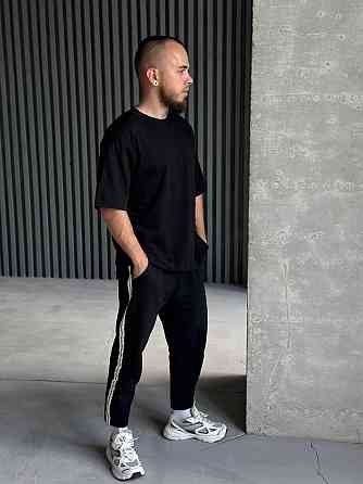 Футболка базова чоловіча оверсайз Чорний 48/52 Харків