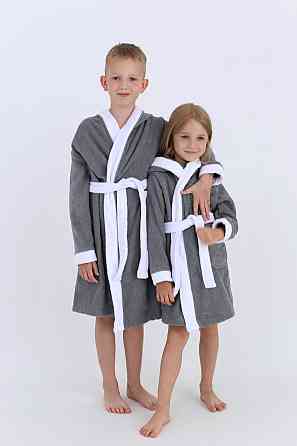 Халат дитячий Ideal Textile махровий з капюшоном сірий 3 роки (56860477) Чернівці