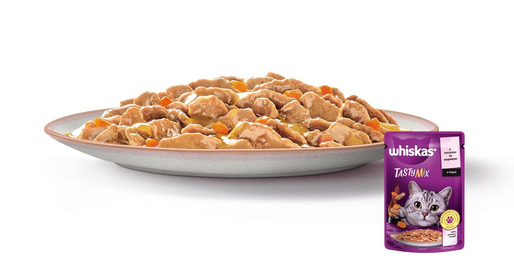 Whiskas (Вискас) Tasty Mix с лососем и морковью в соусе 85 г (блок 28 шт) Винница - изображение 5