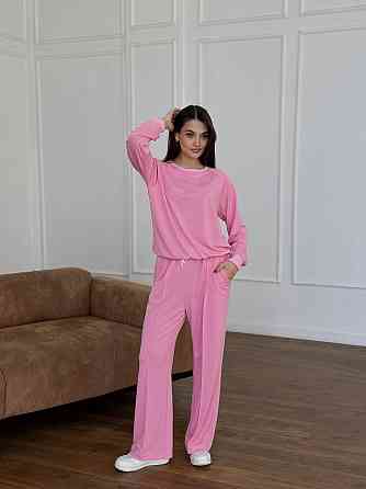 Жіночий спортивний костюм із широкими штанами Рожевий M/L Харків
