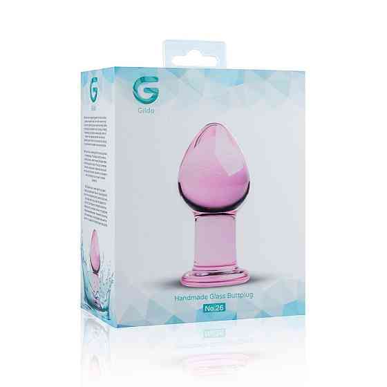 Рожева анальна пробка зі скла Gildo Pink Glass Buttplug Sex Aura Київ