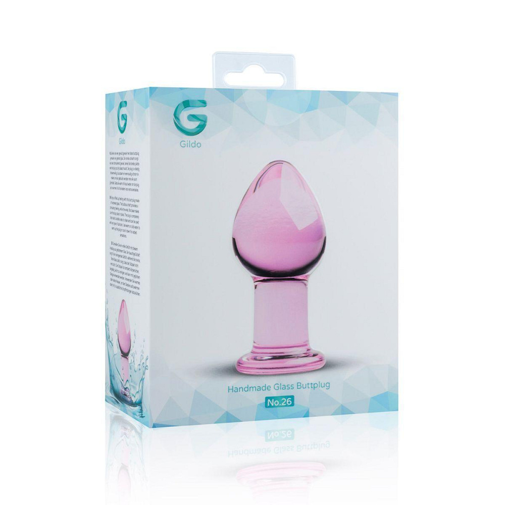 Рожева анальна пробка зі скла Gildo Pink Glass Buttplug Sex Aura Київ - фото 4