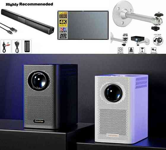 Проектор Домашний Кинотеатр : Android Wi-Fi , Экран , Крепление, Сабвуфер Киев