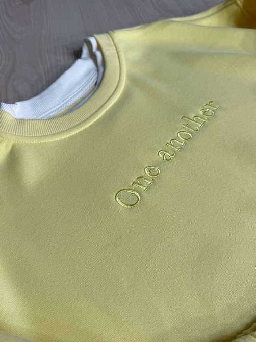 Костюм женский A-N 27063 свитшот и джогеры оверсайз с вышивкой желтый, желтый, M Киев - изображение 13