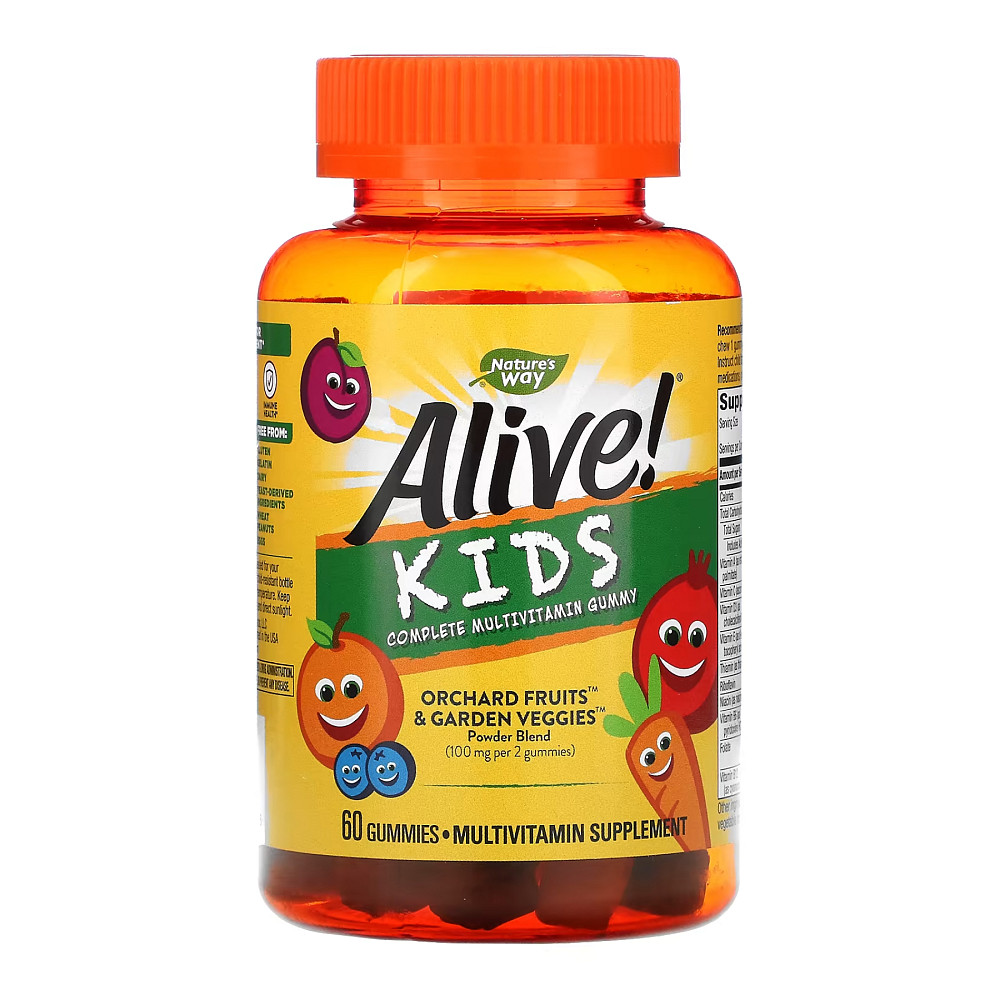 Мультивитамины для детей Nature's Way Alive! Children's Gummy Multivitamin, Gluten Free, Made with Pectin - 60 Gummies Луцк - изображение 1