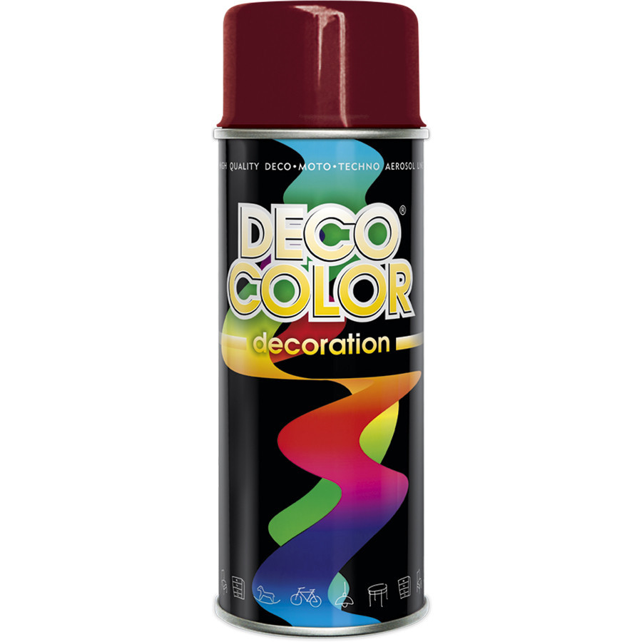 Фарба аерозольна алкідна DecoColor пурпурно червоний (RAL3004) 400мл Вінниця - фото 1