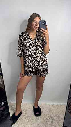 Женский летний костюм из штапель-шёлка в ярком принте Леопард XL-2XL Харьков