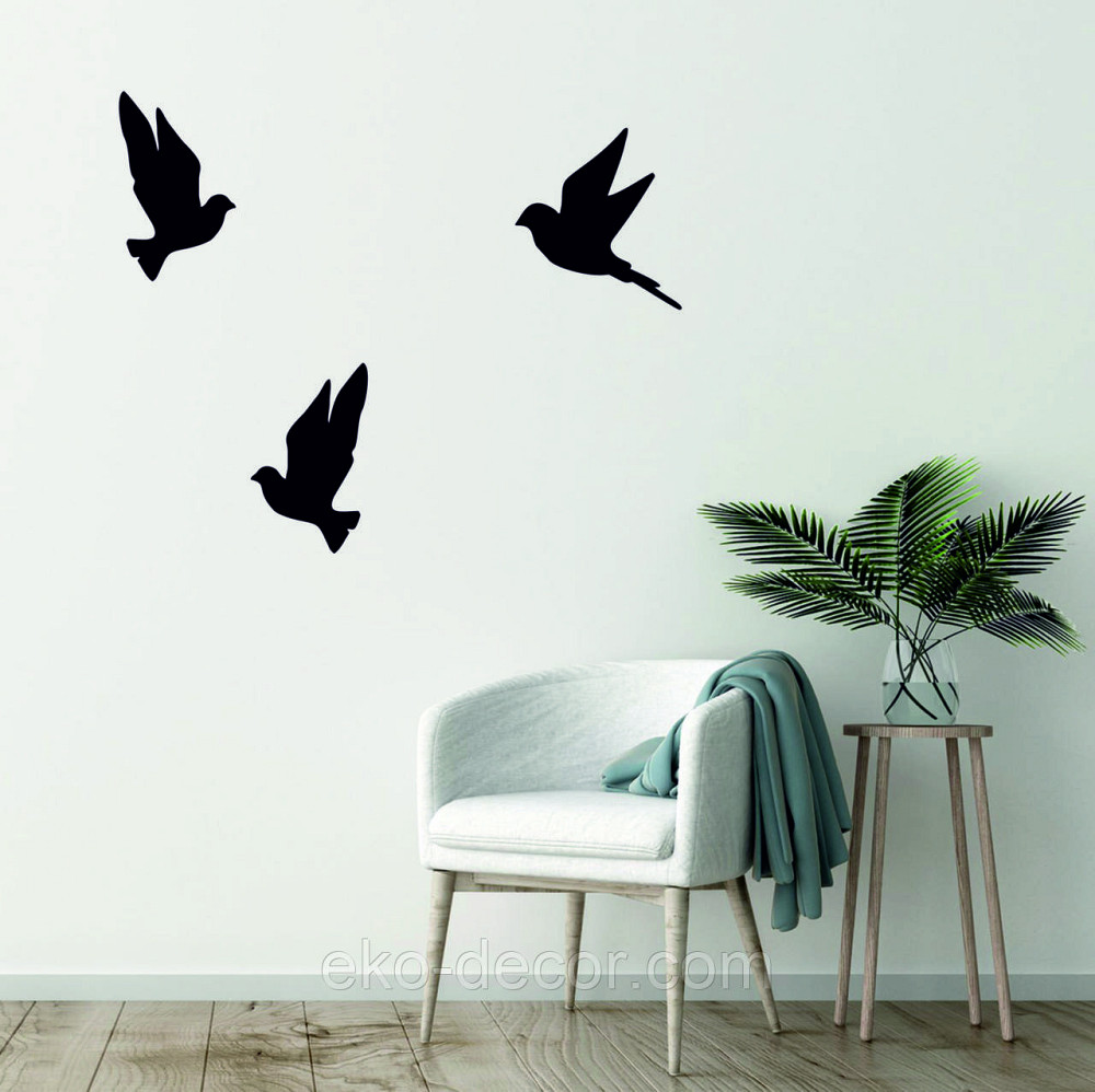 Декоративное настенное Панно «Птичка» Декор на стену(цена за 1шт) 30*27 см, Черный Киев - изображение 8