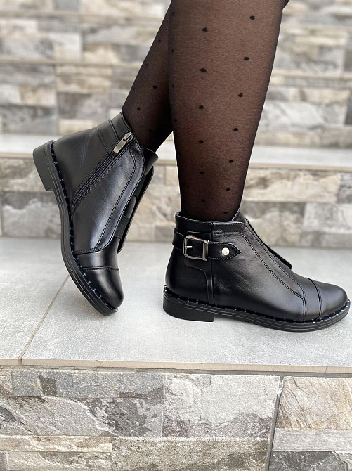 Жіночі черевики 10121 чорні натуральна шкіра висота 11см (1250) Коломыя - изображение 4