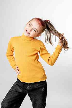 Водолазка дитяча, жовта, рубчик, начіс, топ 98 Крохатушка одяг Київ