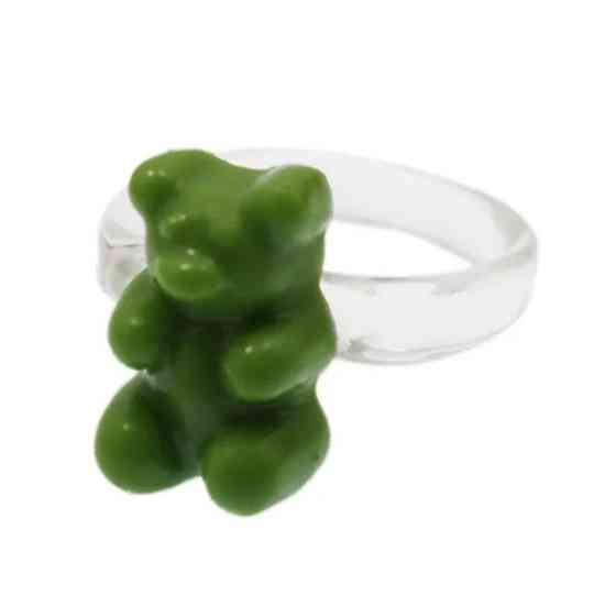 Кольцо с мишкой зеленое - окружность 4,5см (не регулируется), пластик Киев