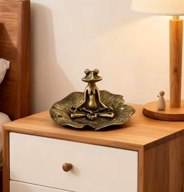 Держатель для благовоний «Лягушка в медитации» с тарелочкой, металл Киев - изображение 5