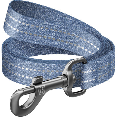 Повідок для собак WAUDOG Re-cotton світловідбивний L-XXL Ш 25 мм Д 500 см синій (401712) Вінниця - фото 1