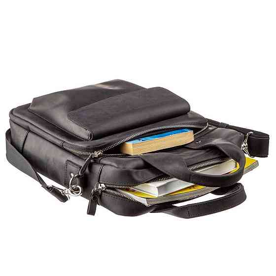 Мужская сумка вертикальная SHVIGEL 11169 под А4 матовая Черная Киев