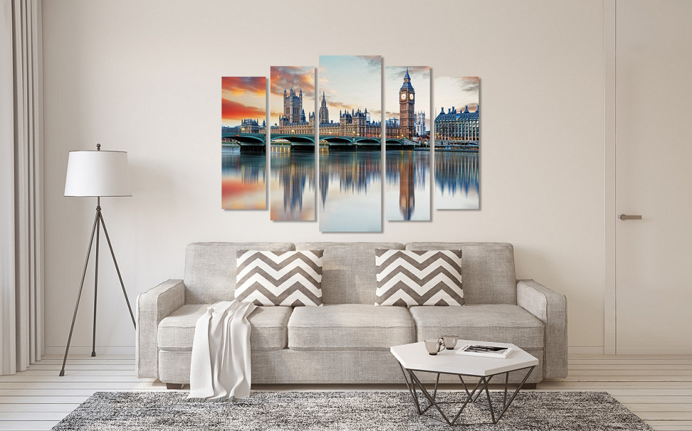Модульная картина в гостиную / спальню Лондон Біг Бен LM002_5 105x150 см Киев - изображение 2