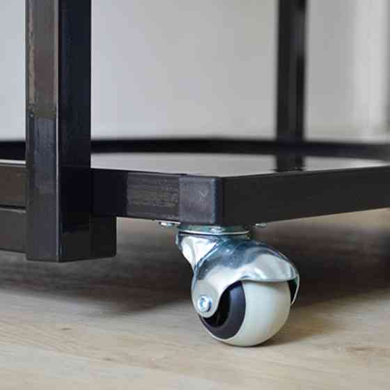 Косметологическая тележка Профи+ металлическая на колесах Черный Киев