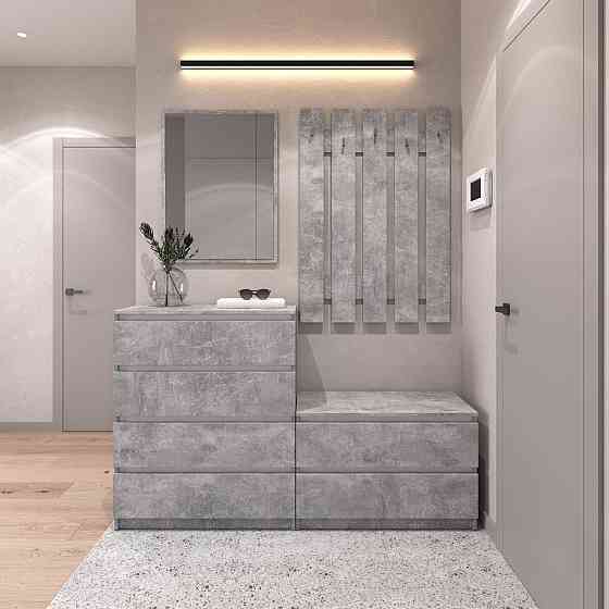 Прихожая VAYS, комплект в прихожую №1 Бетон-Белые планки Львов